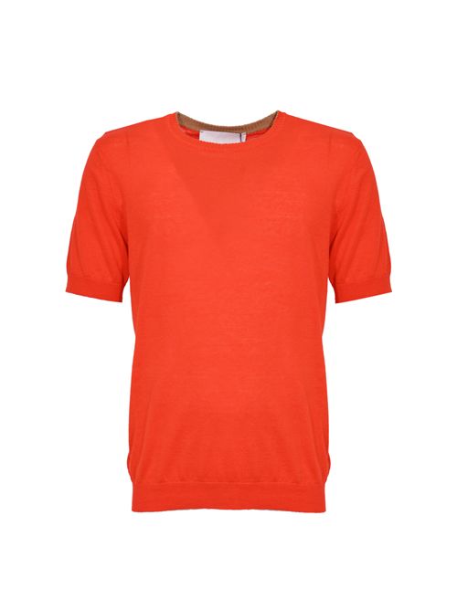 Maglia in lino e cotone Corallo AMARANTO | B9AB0030ABV 416